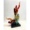 GRANDE SCULTURA VETRO MURANO FIGURE ART SCULPTURE MAN WOMAN LOVERS DANCERS '900