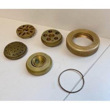 ANTICA TRAFILA IN BRONZO 4 FORMATI PASTA CUCINA STAMPO TORCHIO STRUMENTO EPOCA