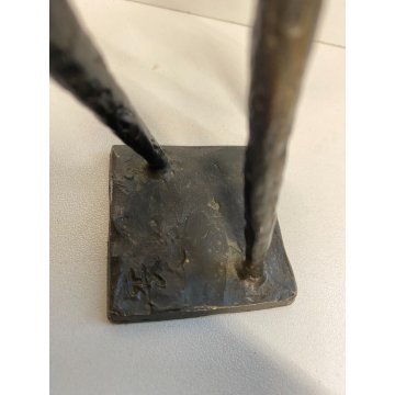 ANTICA SCULTURA STATUA METALLO BRONZATO ABBRACCIO felicità DESIGN vintage