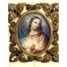 ANTICA MINIATURA RITRATTO GESU CRISTO PREZIOSA CORNICE religioso sacro cuore
