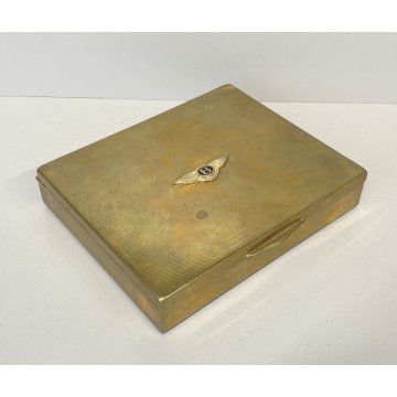 BENTLEY BOX AUTO GADGET COFANETTO OTTONE STEMMA LOGO SCATOLA LEGNO SCRIVANIA OLD
