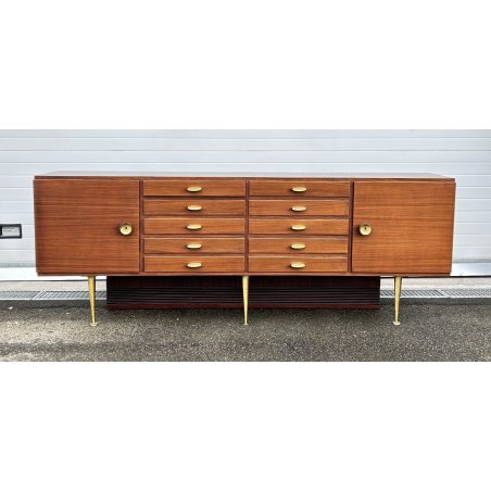 CREDENZA DESIGN MOBILE ANNI 70 SIDEBOARD VINTAGE LEGNO IMPIALLACCIATA DISPENSA