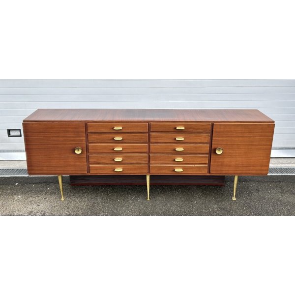 CREDENZA DESIGN MOBILE ANNI 70 SIDEBOARD VINTAGE LEGNO IMPIALLACCIATA  DISPENSA