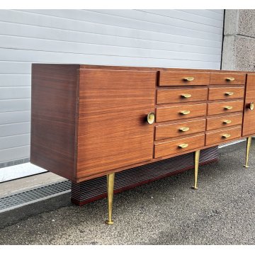 CREDENZA DESIGN MOBILE ANNI 70 SIDEBOARD VINTAGE LEGNO IMPIALLACCIATA DISPENSA