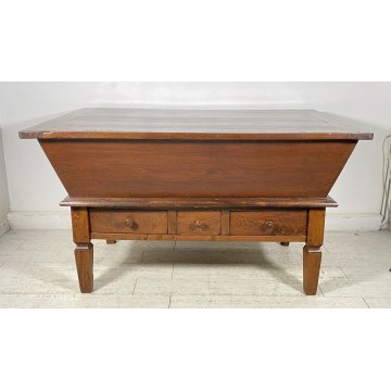 ANTICA MADIA EPOCA LEGNO MASSELLO NOCE 1800 CASSA PIANO RIMUOVIBILE CREDENZA