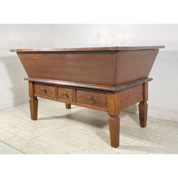 ANTICA MADIA EPOCA LEGNO MASSELLO NOCE 1800 CASSA PIANO RIMUOVIBILE CREDENZA