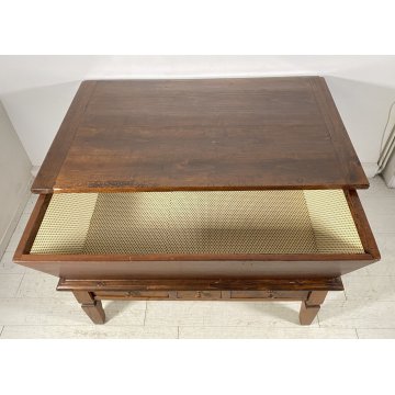 ANTICA MADIA EPOCA LEGNO MASSELLO NOCE 1800 CASSA PIANO RIMUOVIBILE CREDENZA
