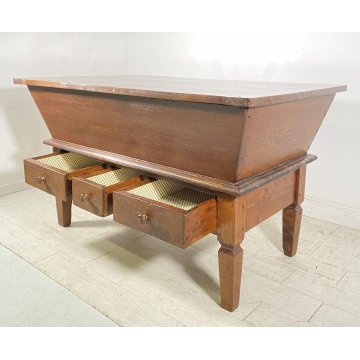 ANTICA MADIA EPOCA LEGNO MASSELLO NOCE 1800 CASSA PIANO RIMUOVIBILE CREDENZA