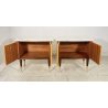 COPPIA COMODINI DESIGN ANNI 70 CAMERA LETTO VINTAGE LEGNO MARMO OTTONE OLD 2 ANT