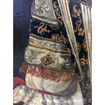 ANTICO QUADRO RITRATTO FEMMINILE GIOVANE DAMA NOBILDONNA PERLE EPOCA '700