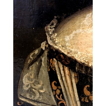 ANTICO QUADRO RITRATTO FEMMINILE GIOVANE DAMA NOBILDONNA PERLE EPOCA '700