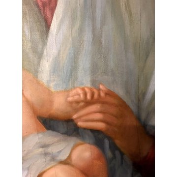 ANTICO DIPINTO RITRATTO MADONNA con GESU' BAMBINO MATERNITA' NATIVITA' RELIGIOSO