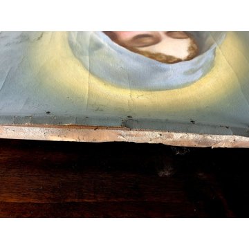ANTICO DIPINTO RITRATTO MADONNA con GESU' BAMBINO MATERNITA' NATIVITA' RELIGIOSO