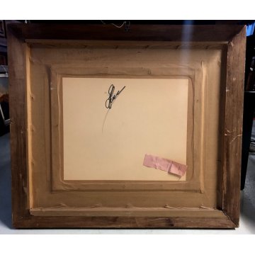 QUADRO DIPINTO OLIO Giuseppe Malagodi SCENA GENERE OSTERIA UOMINI TAVOLO VINO