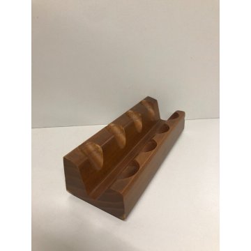 PORTA PIPE 4pz TABACCO LEGNO VINTAGE STAND PIPES HOLDER ANNI 70