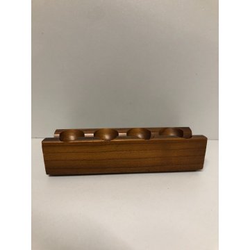 PORTA PIPE 4pz TABACCO LEGNO VINTAGE STAND PIPES HOLDER ANNI 70