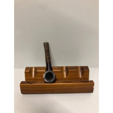 PORTA PIPE 4pz TABACCO LEGNO VINTAGE STAND PIPES HOLDER ANNI 70