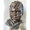 SCULTURA BRONZO Vincenzo Cinque TESTA BAMBINO ITALIA BUSTO DI FANCIULLO VOLTO