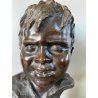 SCULTURA BRONZO Vincenzo Cinque TESTA BAMBINO ITALIA BUSTO DI FANCIULLO VOLTO