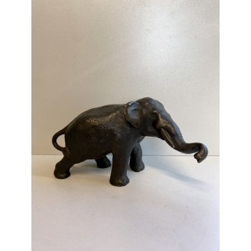 ANTICA SCULTURA STATUA BRONZO ELEFANTE  FIRMATO CINA CINESE SAFARI PRIMO '900