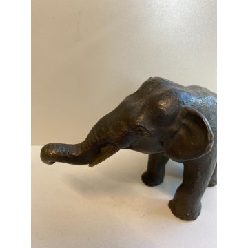ANTICA SCULTURA STATUA BRONZO ELEFANTE  FIRMATO CINA CINESE SAFARI PRIMO '900