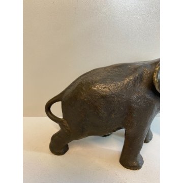ANTICA SCULTURA STATUA BRONZO ELEFANTE  FIRMATO CINA CINESE SAFARI PRIMO '900