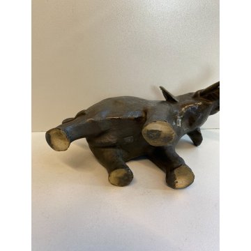 ANTICA SCULTURA STATUA BRONZO ELEFANTE  FIRMATO CINA CINESE SAFARI PRIMO '900