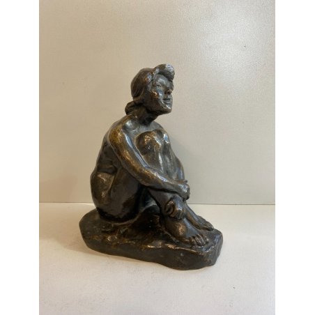 SCULTURA  TUTTOTONDO BRONZO FIGURA NUDO DONNA ITALIA  firmata St. Pillati BRONZE