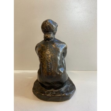 SCULTURA  TUTTOTONDO BRONZO FIGURA NUDO DONNA ITALIA  firmata St. Pillati BRONZE