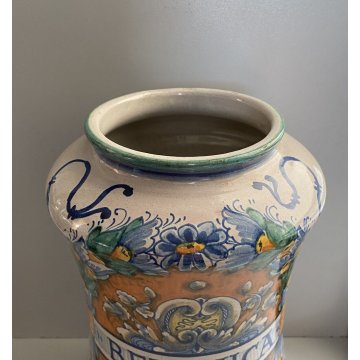 ANTICO ALBARELLO CERAMICA FARMACIA "boccioni" FOGLIACEO BETONICA VASO MEDICO OLD