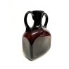VASO BIANSATO VETRO SOFFIATO AMETISTA Blenko DESIGN MID CENTURY HANDLE VASE USA