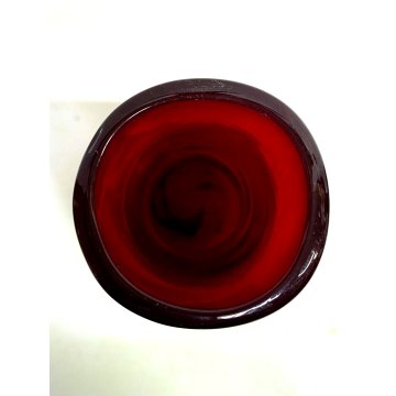 VASO MONOFIORE BOTTIGLIA LABORATORIO VETRO SOFFIATO ROSSO ZIRCONIO 22 cm/h '900