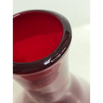 VASO MONOFIORE BOTTIGLIA LABORATORIO VETRO SOFFIATO ROSSO ZIRCONIO 22 cm/h '900