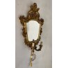 ANTICA SPECCHIERA LIBERTY DORATA epoca 900 LUME MIRROR LAMPADA APPLIQUE CORNICE