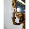 ANTICA SPECCHIERA LIBERTY DORATA epoca 900 LUME MIRROR LAMPADA APPLIQUE CORNICE