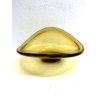 BOWL CIOTOLA VETRO SOFFIATO MURANO OVALE F. Poli AMBRA TRASPARENTE SVUOTATASCHE