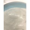 VASO ANFORA OLPE VETRO MURANO SOFFIATO TRASPARENTE AZZURRO GLOBULARE ø24x28cm/h