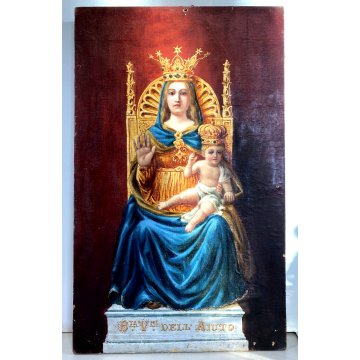 ANTICO DIPINTO RITRATTO MADONNA GESU BAMBINO B.ta V.ne Dell' Aiuto BUSTO ARSIZIO