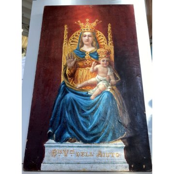 ANTICO DIPINTO RITRATTO MADONNA GESU BAMBINO B.ta V.ne Dell' Aiuto BUSTO ARSIZIO