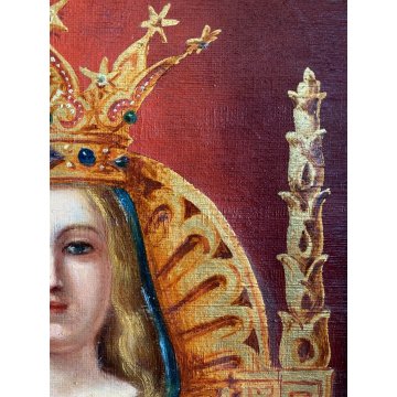 ANTICO DIPINTO RITRATTO MADONNA GESU BAMBINO B.ta V.ne Dell' Aiuto BUSTO ARSIZIO