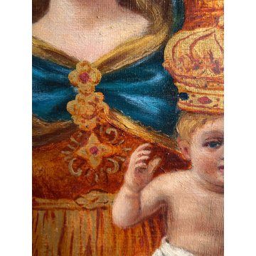 ANTICO DIPINTO RITRATTO MADONNA GESU BAMBINO B.ta V.ne Dell' Aiuto BUSTO ARSIZIO