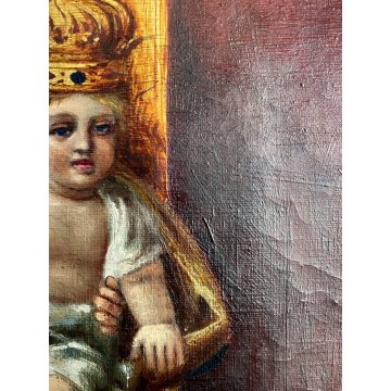 ANTICO DIPINTO RITRATTO MADONNA GESU BAMBINO B.ta V.ne Dell' Aiuto BUSTO ARSIZIO