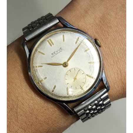 ANTICO OROLOGIO POLSO Revue 81 anni 60 MECCANICO vintage Old Wrist Watch MONTRE