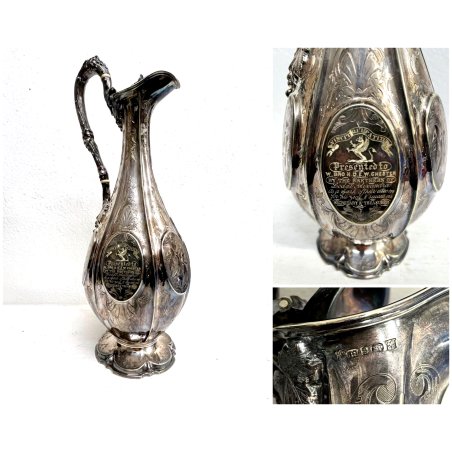 ANTICA BROCCA DECANTER SILVER PLATED VITTORIANO CLARET JUG PUNZONATA '800