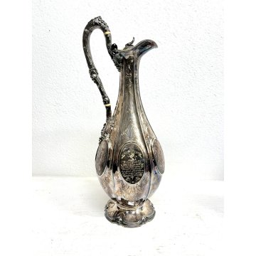 ANTICA BROCCA DECANTER SILVER PLATED VITTORIANO CLARET JUG PUNZONATA '800