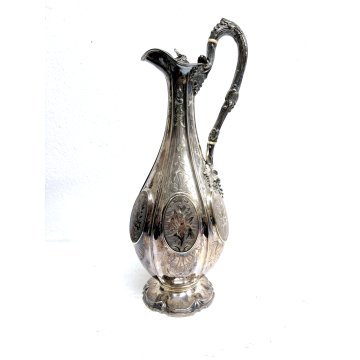 ANTICA BROCCA DECANTER SILVER PLATED VITTORIANO CLARET JUG PUNZONATA '800