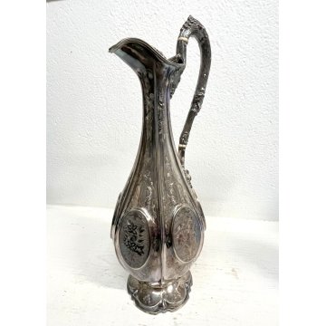 ANTICA BROCCA DECANTER SILVER PLATED VITTORIANO CLARET JUG PUNZONATA '800