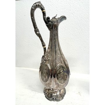 ANTICA BROCCA DECANTER SILVER PLATED VITTORIANO CLARET JUG PUNZONATA '800