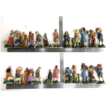 Lotto 50 pz STATUINE PRESEPE PASTA PLASTICA VARIE EPOCHE SACRA FAMIGLIA ANIMALI