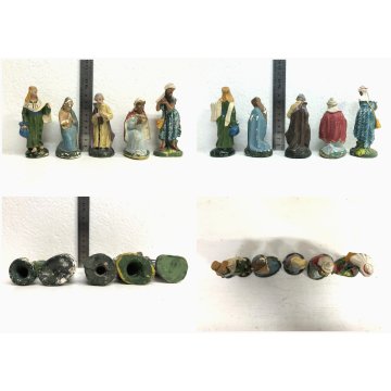 Lotto 50 pz STATUINE PRESEPE PASTA PLASTICA VARIE EPOCHE SACRA FAMIGLIA ANIMALI